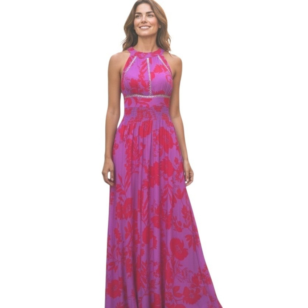 Able The Label Open Back Maxi Womens size XS Boho Kentucky Derby Statement Dress